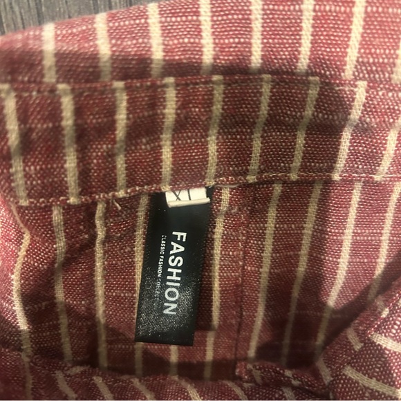 Striped Button-Up Dress with Collar - Picture 5 of 9